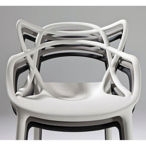Kartell Masters Chairs by Philippe Starck White Grey Black Stacked