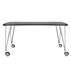 Kartell Masters Table by Ferruccio Laviani Slate Grey with Casters Front