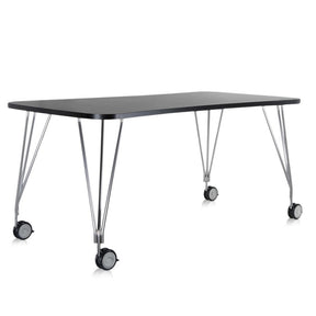 Kartell Masters Table by Ferruccio Laviani Slate Grey with Casters