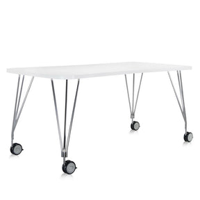 Max Table Zinc White with Casters Ferruccio Laviani for Kartell