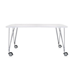 Kartell Max Table White with Casters Ferruccio Laviani