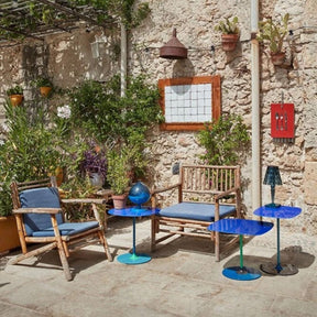 Kartell Thierry Side Tables Blue Outside Rustic Villa