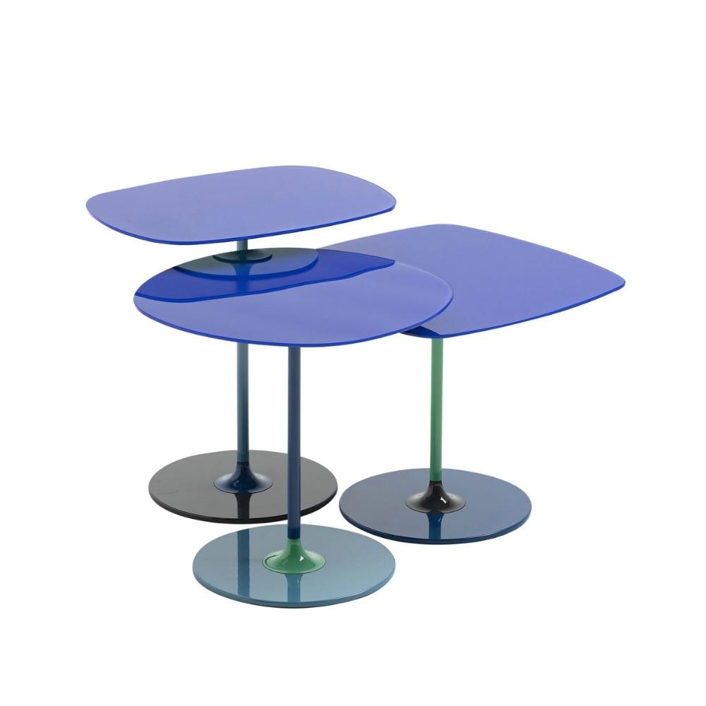 Kartell Thierry Side Tables by Piero Lissoni - Blue