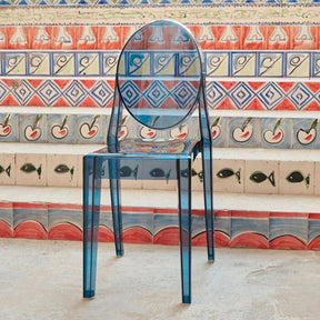 Kartell Victoria Ghost Chair Crystal Blue Outdoors in Sicily