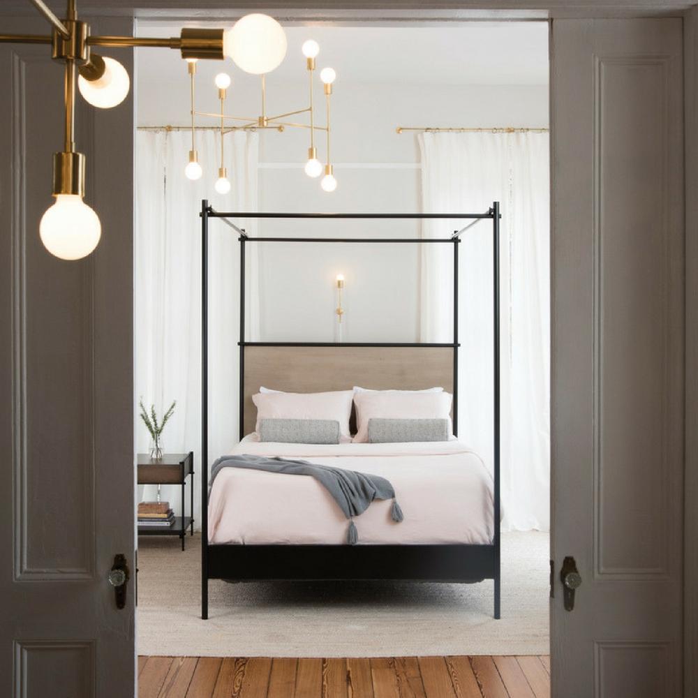 Charleston Forge Katy Skelton Collins Bed in Bedroom With Katy Skelton Lighting