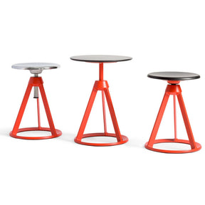 Knoll Barber Osgerby Piton Sides Table and Stools Coral Red