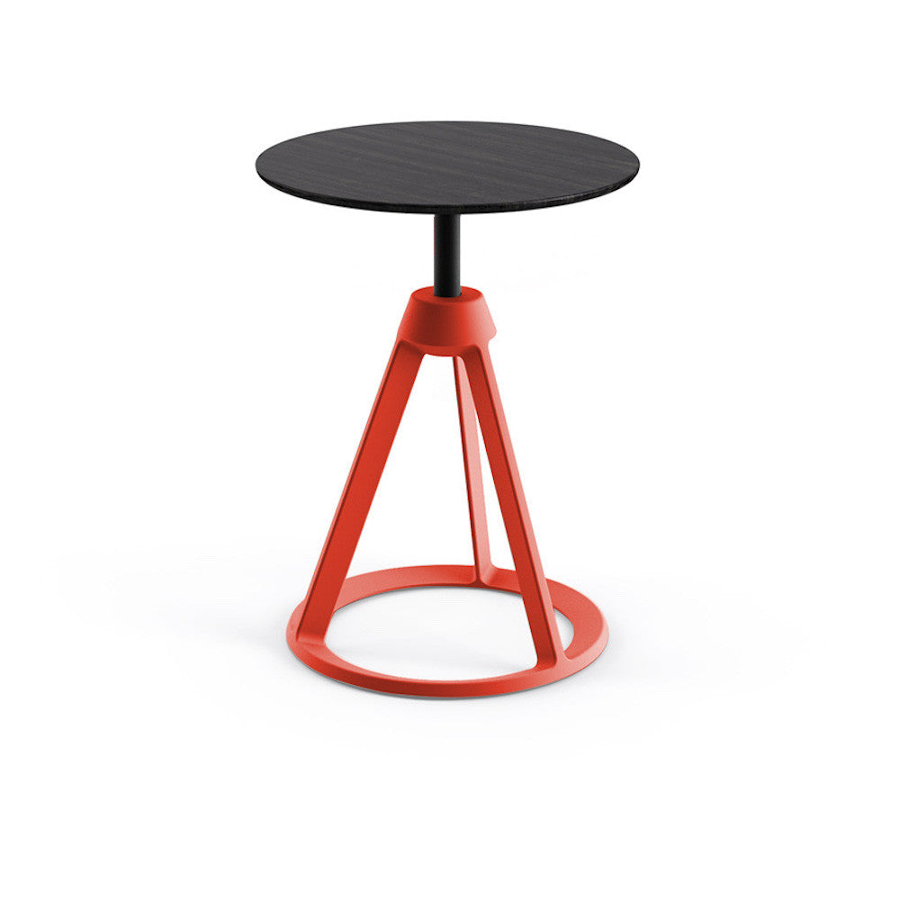 Knoll Barber Osgerby Piton Side Table Ebonized Oak Top Red Coral Base