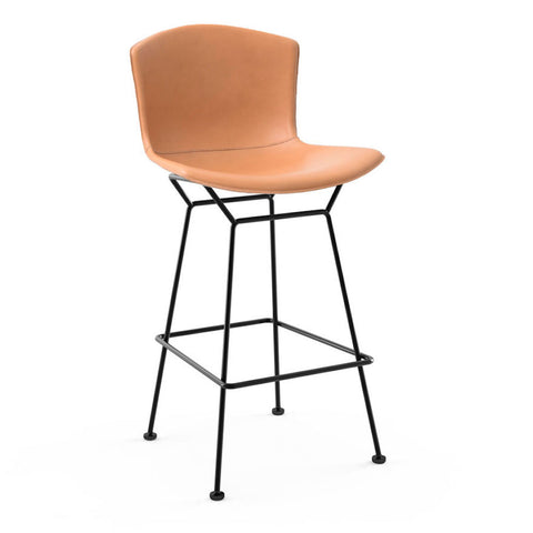 Knoll Bertoia Leather Covered Bar & Counter Stools
