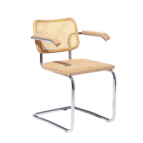 Knoll Cesca Armchair with Caned Seat and Back by Marcel Breuer