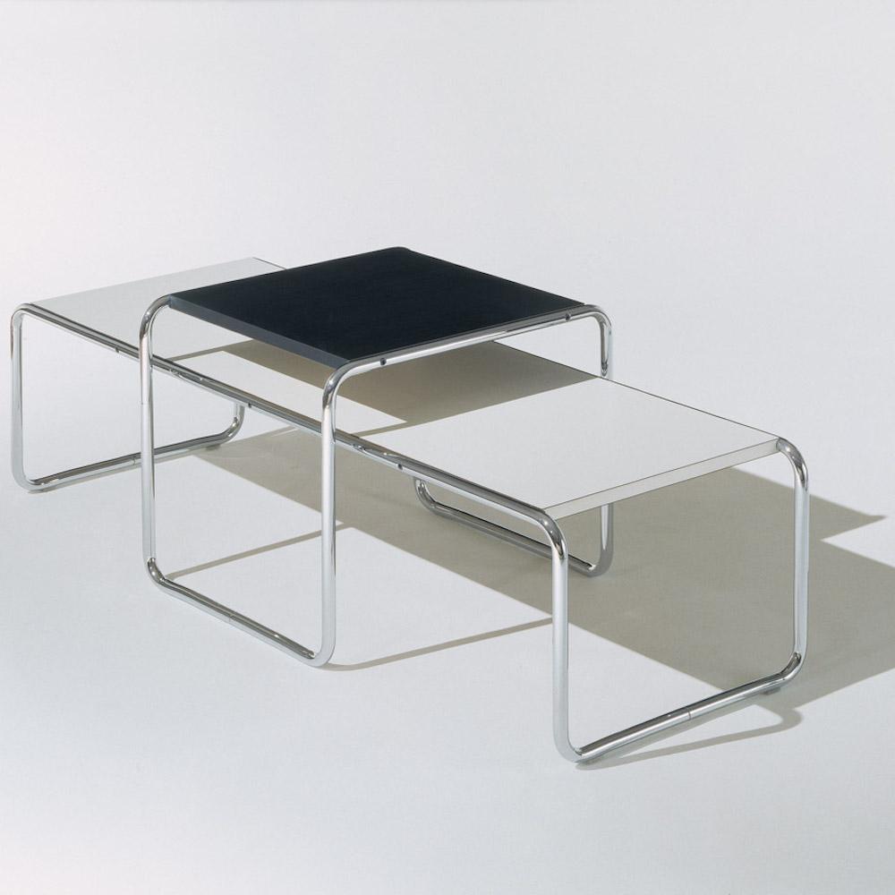 Knoll Breuer Black and White Laccio Side and Coffee Table