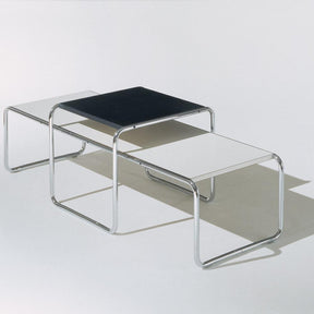 Knoll Breuer Black and White Laccio Side and Coffee Table