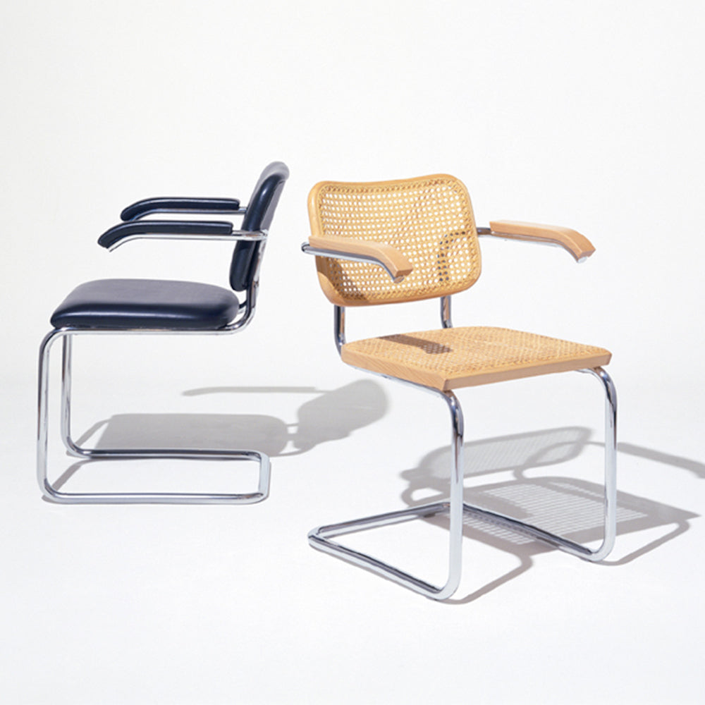 Knoll Cesca Chairs by Marcel Breuer Caned and Upholstered