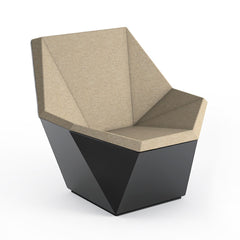 Knoll David Adjaye Washington Prism Chair Black Gloss Shell with Cameo Melange Upholstery