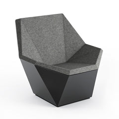 Knoll David Adjaye Washington Prism Chair Black Gloss Shell with Flannel Melange Upholstery