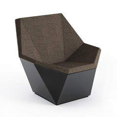 Knoll David Adjaye Washington Prism Chair Black Gloss Shell with Molasses Melange Upholstery