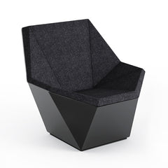 Knoll David Adjaye Washington Prism Chair Black Gloss Shell with Onyx Melange Upholstery