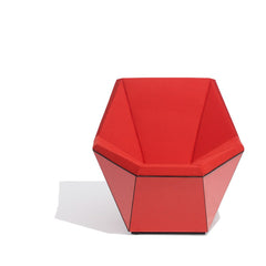 Knoll David Adjaye Washington Prism Chair Red Gloss Shell with Red Upholstery