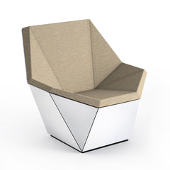 Knoll David Adjaye Washington Prism Chair White Gloss Shell with Cameo Melange Upholstery