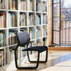 Knoll Marc Newson Aluminum Cantilevered Chair in Library