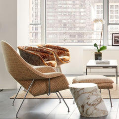 Knoll Mercer Side Table in Apartment with Womb Chair, Platner Chairs, and Florence Knoll Coffee Table