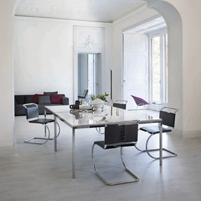 Knoll MR Chairs by Mies van der Rohe in room with Florence Knoll Dining Tables