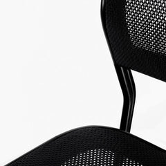 Newson Aluminum Chair Black Mesh and Frame Detail