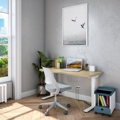 Ollo Armless Work Chair with Hipso Sit-Stand Desk by Knoll