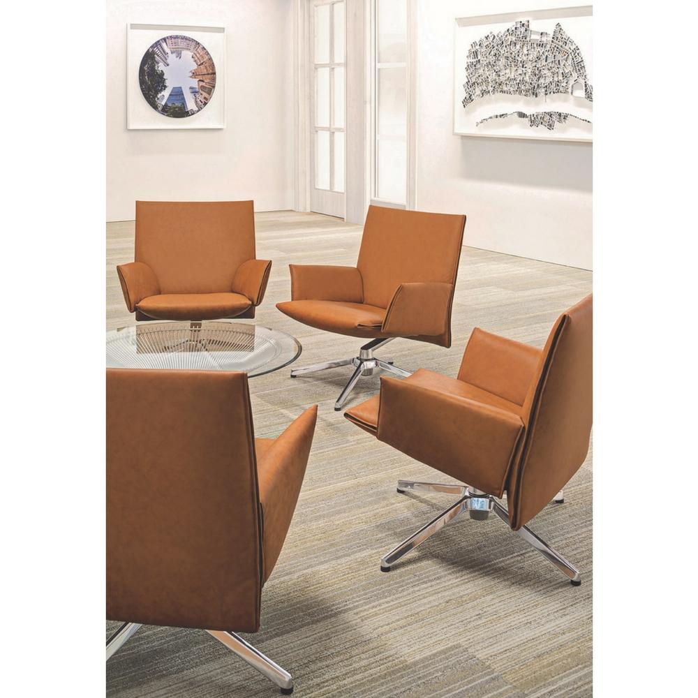Knoll Pilot Chairs by Barber Osgerby in Lobby with Platner coffee table