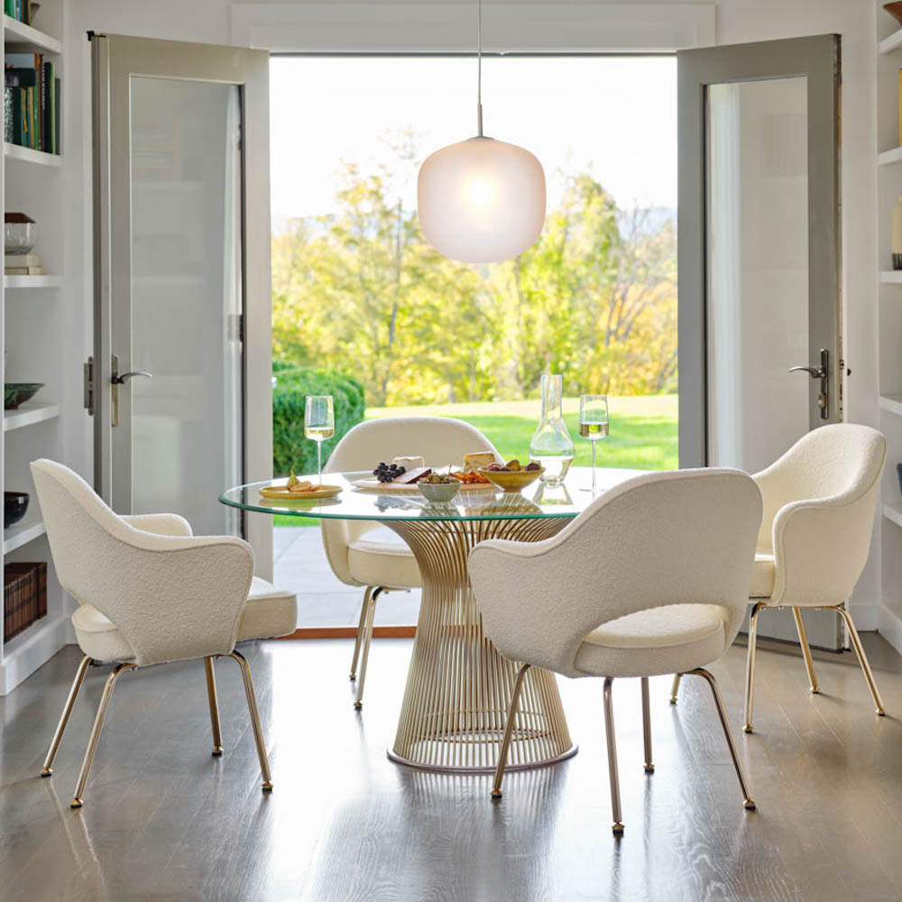 Knoll Platner Dining Table with Saarinen Executive Armchairs in Breakfast Nook