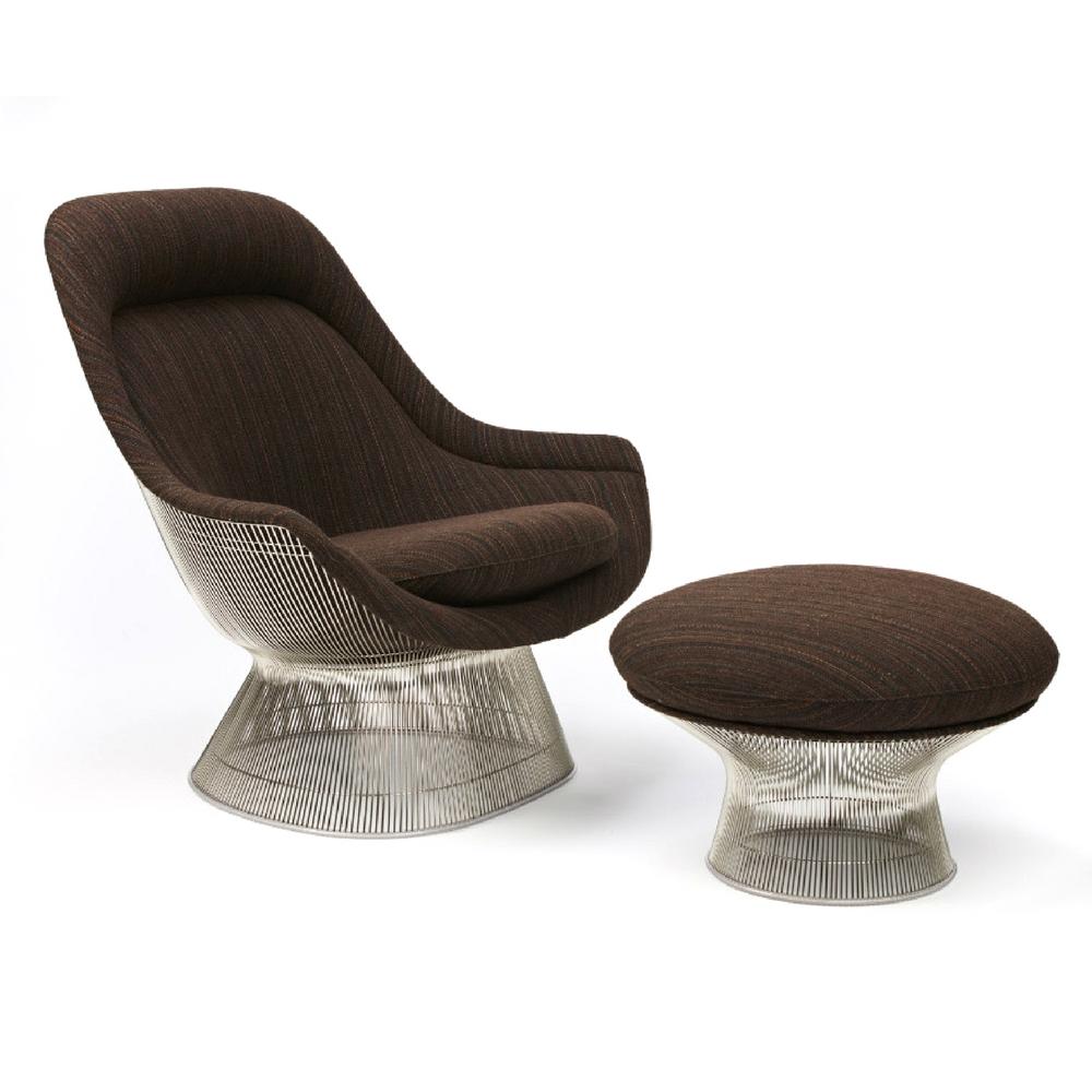 Warren Platner Easy Chair and Ottoman in KnollTextiles Dynamic Musk
