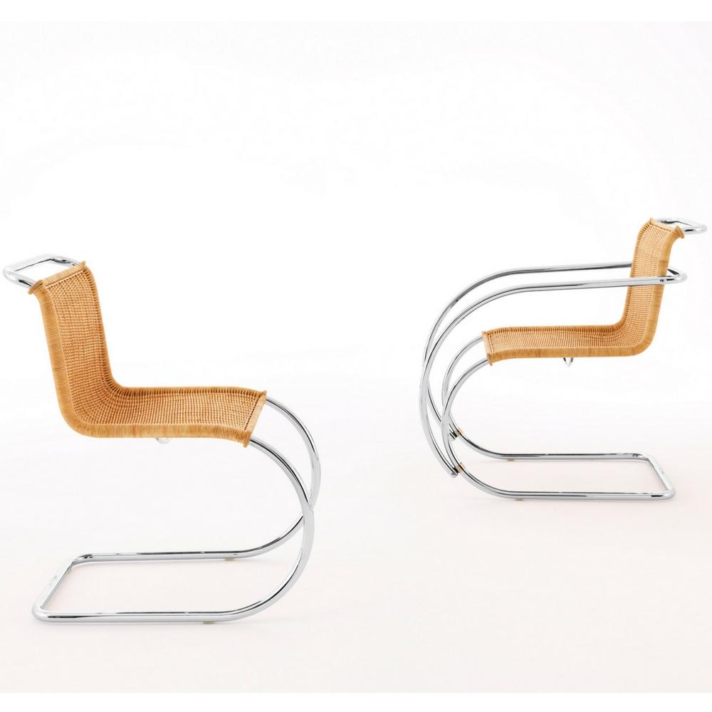 Knoll Rattan MR Chairs by Mies van der Rohe in Profile