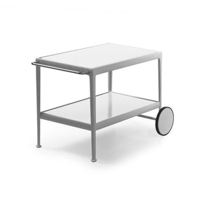 Knoll Richard Schultz 1966 Serving Cart Silver Frame White Top