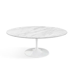 Knoll Saarinen Oval Coffee Table Satin Carrara Marble Finish