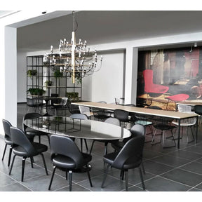 Knoll Saarinen Executive Chairs black leather in Knoll Showroom Cafe