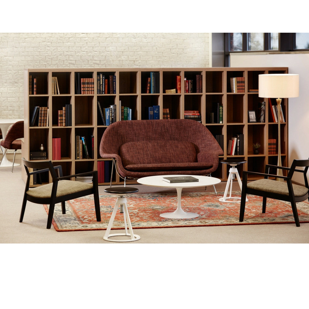Knoll Saarinen Womb Sette in Library with Krusin Lounge Chairs and Saarinen Coffee table