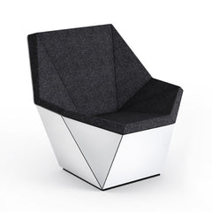 Knoll David Adjaye Washington Prism Chair White Gloss Shell with Onyx Melange Upholstery