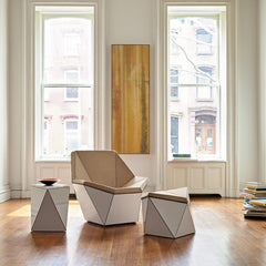 Knoll Washington Prism Chair and Side Tables by David Adjaye in Situ