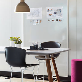 Knoll Bertoia Molded Barstools Black Shell White Base in Workroom