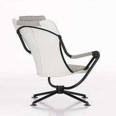 Konstantin Grcic Waver Chair White with Grey Cushions Back Angled Vitra