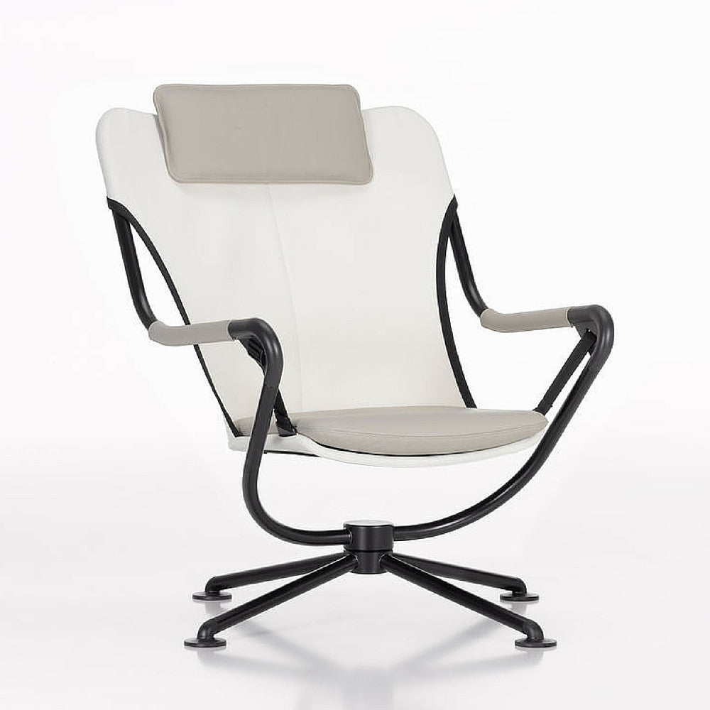 Konstantin Grcic Waver Chair White with Grey Cushions Vitra