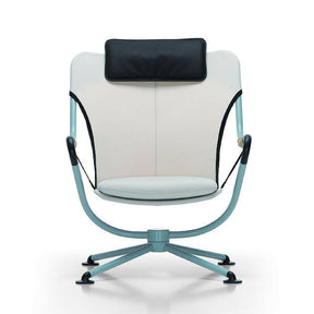 Konstantin Grcic Waver Chair Light Blue Frame White with Black and White Cushions Vitra