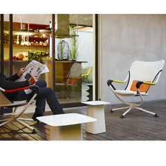 Konstantin Grcic Waver Chairs on Deck with Metal Tables Vitra