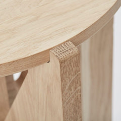Kristina Dam Studio 14-inch diameter Oak Table closeup