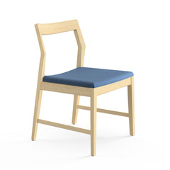Krusin Side Chair Oak with Blue Hourglass Indigo Seat Knoll