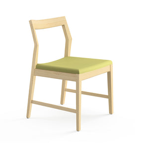 Krusin Side Chair Oak with Green Hourglass Olive Seat Knoll