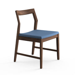 Krusin Side Chair Walnut with Blue Hourglass Indigo Seat Knoll