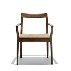 Krusin Arm Chair Walnut with Woven Paper Rush Seat Knoll