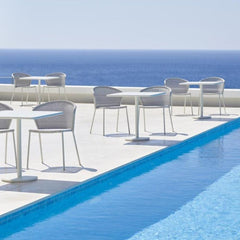 Caneline Lean Chairs Light Grey Outdoors by Pool