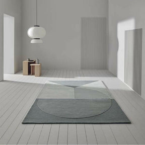 Linie Design Satomi Rug in room with And Tradition Copenhagen's Formaki Pendant Light by Jaime Hayon