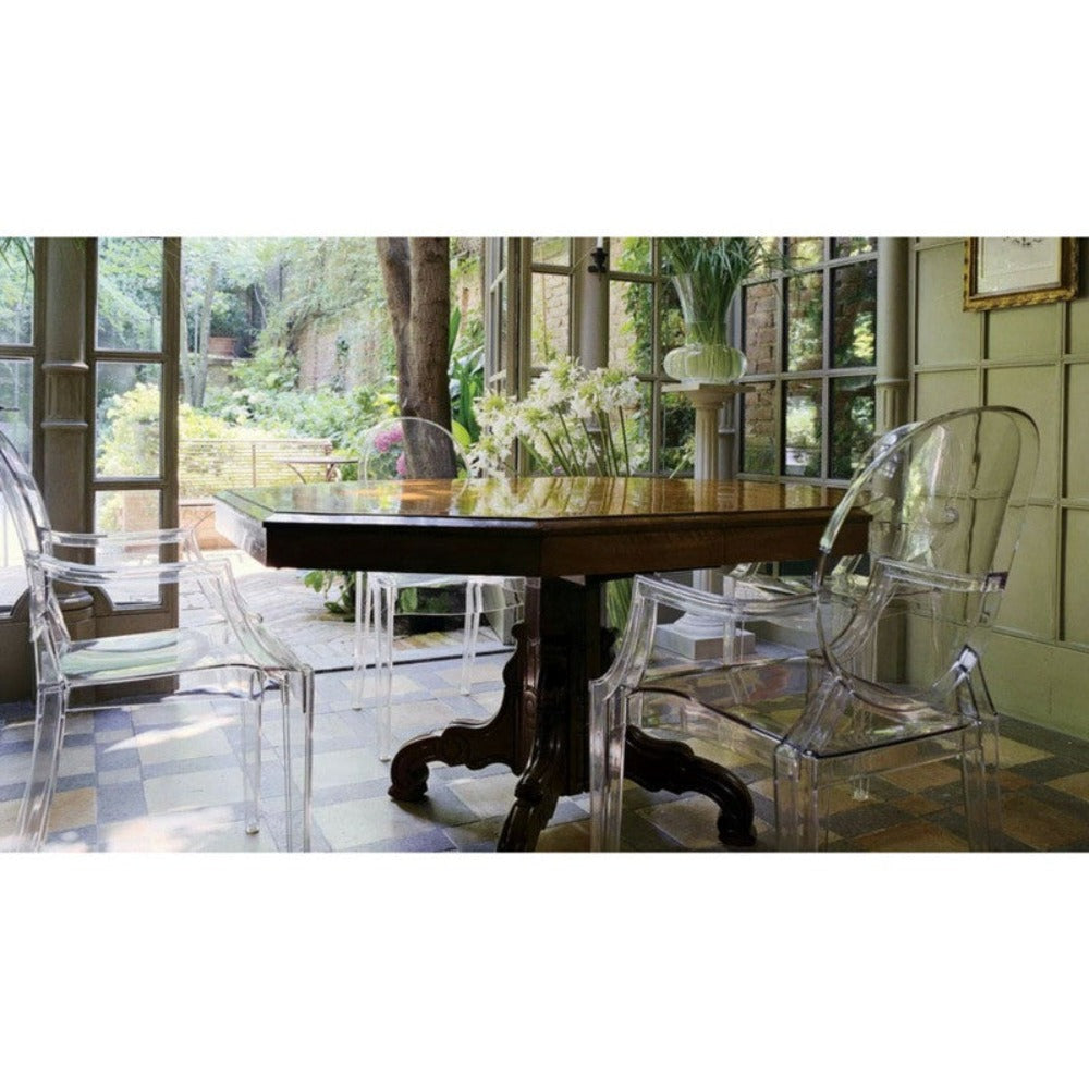 Louis Ghost Chair by Philippe Starck for Kartell Dining Table